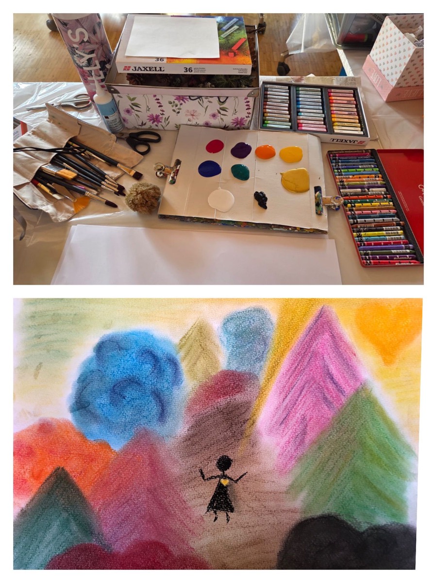 Materialien und farbiges Kunstbild